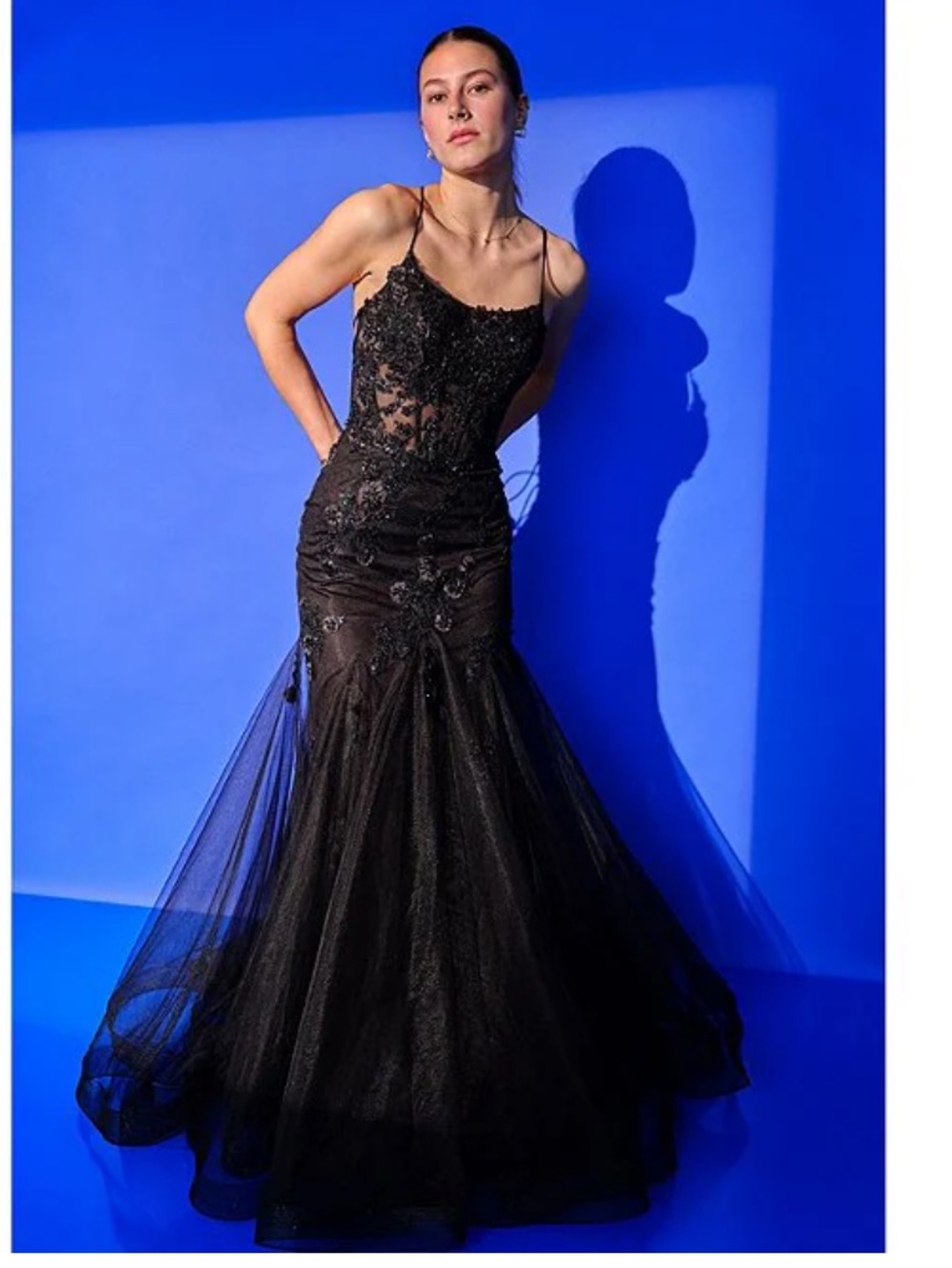 GB Mermaid Beaded Applique Lace Back Gown
$379.00 NWT size 3 - Picture 3 of 15